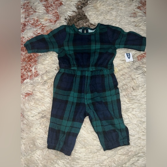 Green and Blue Plaid - Old Navy Romper - Size 0-3 Months - Picture 2 of 3